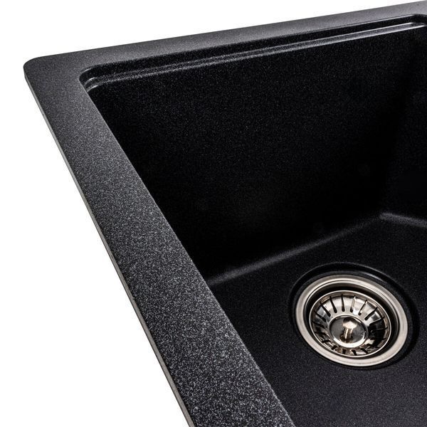 Гранитная мойка для кухни Platinum 7850 HARMONY матовый Карбон 39970 фото
