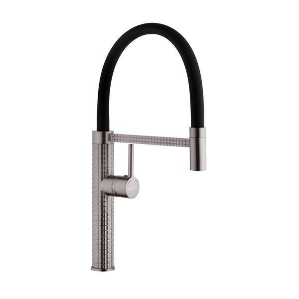 Комплект кухонної мийки Kroner KRP Schwarze 60х50HM PVD ST05 Grafite SL43872 фото