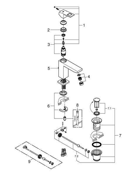Eurocube Одноважільний змішувач для раковини M-Size (23445000) 23445000 фото