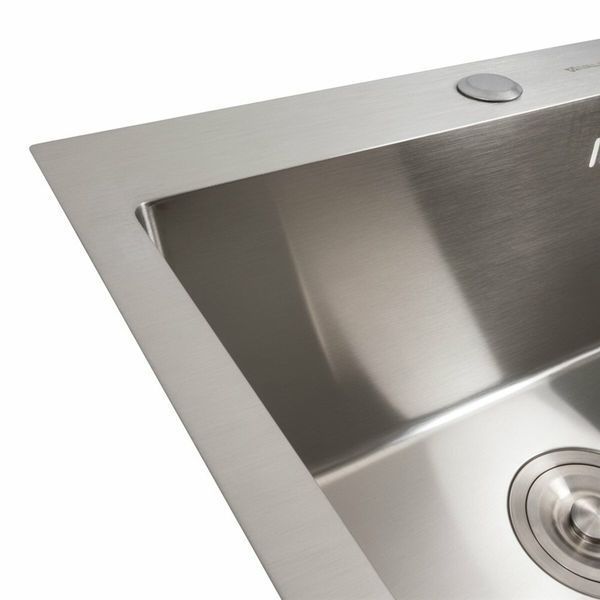 Кухонная мойка 50*50 нержавейка Platinum Handmade (сифон круглый, 3,0/0,8) 45917 фото