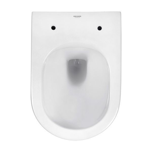 Комплект 4 в 1: Инсталляция Grohe Solido 2 в 1 38971000 + Панель смыва для унитаза Even Black 38966KV0 + Унитаз подвесной безобедочный Kroner Armada WHI513636 RIMLESS с сиденьем Slim Duroplast /Soft (38971966KV0KA51R) CV036752 фото