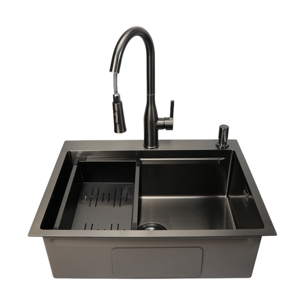 Комплект кухонной мойки 63х50HM PVD Pllen&oacute; Lazio ST08 Grafite SL43881 фото