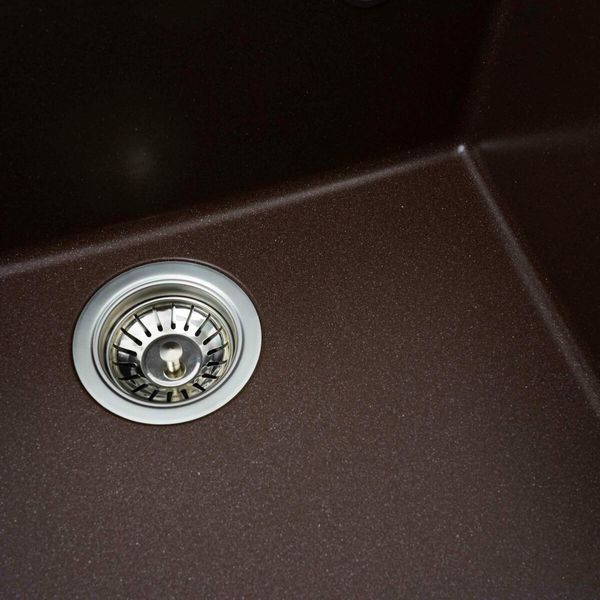 Гранітна мийка для кухні Platinum 5444 OASIS матова Мокко 3977 фото