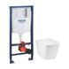 Комплект 4 в 1: Инсталляция Grohe Rapid SL 3 в 1 38772001 + Унитаз подвесной безобедочный Kroner Eifel WHI493436 TORNADO с сиденьем (38772001KE493436T) CV035171 фото 1
