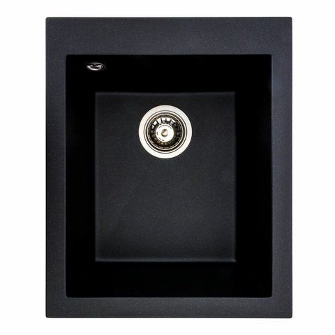 Гранитная мойка для кухни Platinum 4150 SOKIL матовая (черный металлик) 38996 фото