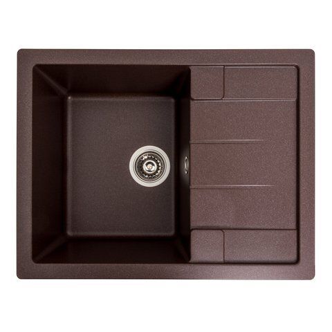 Гранитная мойка для кухни Platinum 6550 INTENSO матовая Мокко 3482 фото