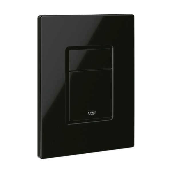 Комплект 4 в 1: Инсталляция Grohe Solido 2 в 1 38971000 + Панель смыва для унитаза Grohe Even Black 38966KV0 + Унитаз безобедочный Kroner Harz WHI483632 TORNADO с сиденьем Slim Duroplast / Soft-close2 (38971966KV0KH48T) CV036754 фото