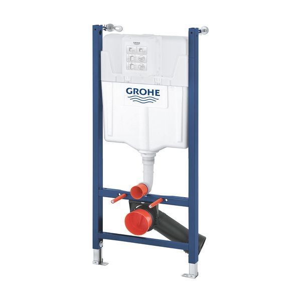 Комплект 4 в 1: Инсталляция Grohe Solido 2 в 1 38971000 + Панель смыва для унитаза Grohe Even Black 38966KV0 + Унитаз безобедочный Kroner Harz WHI483632 TORNADO с сиденьем Slim Duroplast / Soft-close2 (38971966KV0KH48T) CV036754 фото
