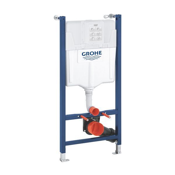 Комплект 4 в 1: Инсталляция Grohe Solido 2 в 1 38971000 + Панель смыва для унитаза Grohe Even Black 38966KV0 + Унитаз безобедочный Kroner Harz WHI483632 TORNADO с сиденьем Slim Duroplast / Soft-close2 (38971966KV0KH48T) CV036754 фото