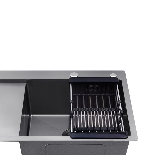 Комплект кухонної мийки Kroner KRP Schwarze - 7849RHM PVD Lazio ST430087 фото