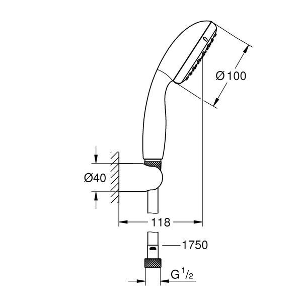 Душевой набор Grohe QuickFix Vitalio Start 100 27950000 CV030600 фото