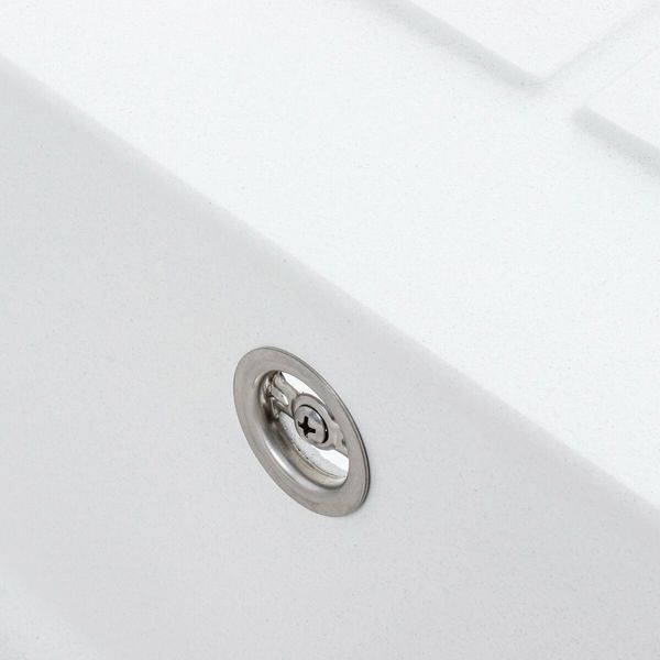 Гранітна мийка для кухні Platinum 6550 LOTOS матова Білосніжна 41448 фото