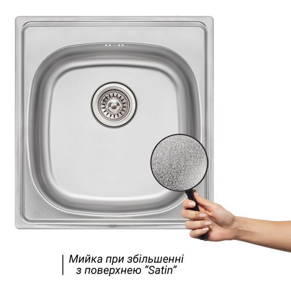 Кухонная мойка Qtap 5047 0,8 мм Satin (QT5047SAT08) SD00041002 фото