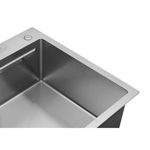 Комплект кухонної мийки Kroner KRP Geb&uuml;rstet 63х50HM ST04 BLK SL43711 фото