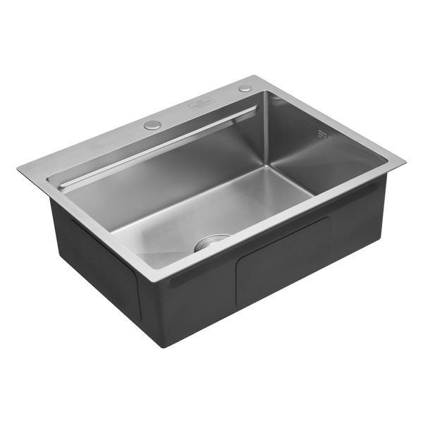 Комплект кухонної мийки Kroner KRP Geb&uuml;rstet 63х50HM ST04 BLK SL43711 фото
