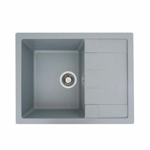 Гранитная мойка для кухни Platinum 6550 INTENSO матовая Серый металлик 3498 фото
