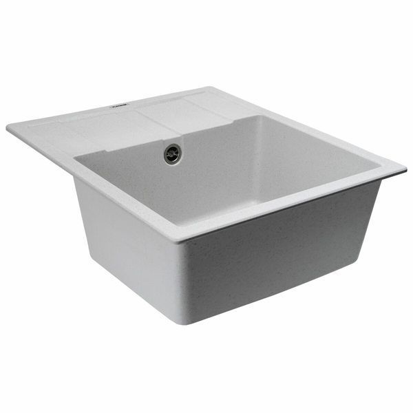 Гранитная мойка для кухни Platinum 5851 ARIA матовая Белая в точку 3991 фото