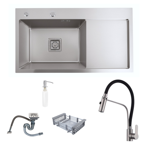 Комплект кухонной мойки Platinum Handmade 780х430х220 L pl23581 фото