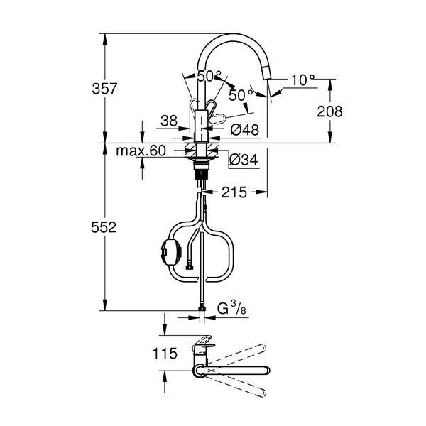 Змішувач для кухні Grohe Start Flow 30569000 CV034815 фото