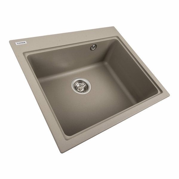 Гранитная мойка для кухни Platinum 5852 VESTA матовый Титан 40348 фото