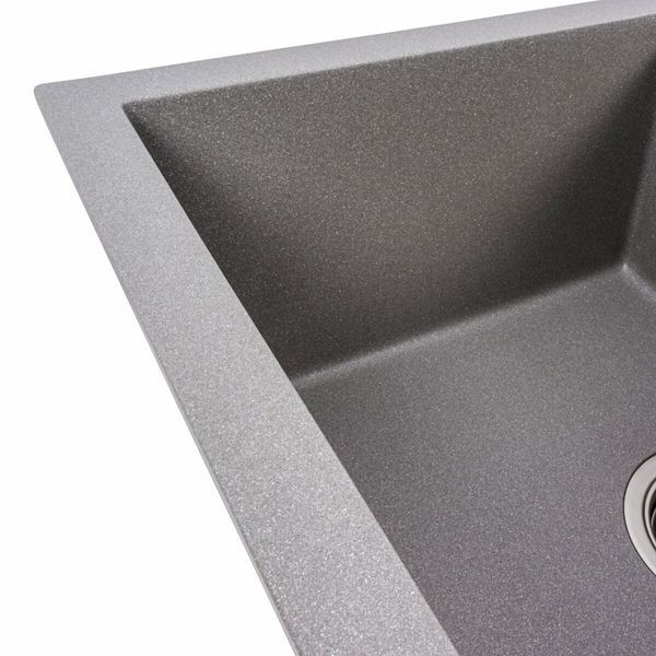 Гранітна мийка Platinum CRIPTA 6550 матова Сірий мусон 51371 фото