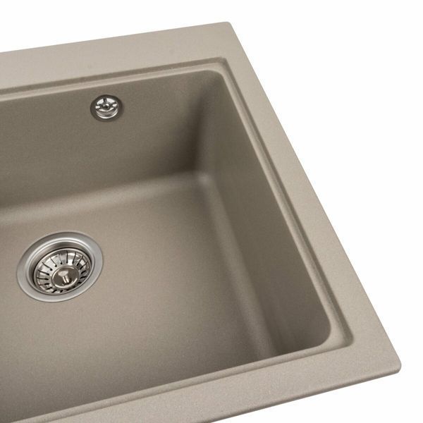 Гранитная мойка для кухни Platinum VESTA 5852 матовая Титан 49152 фото