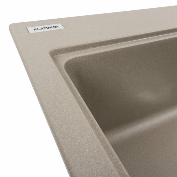 Гранитная мойка для кухни Platinum 5852 VESTA матовый Титан 40348 фото