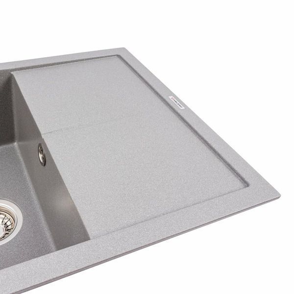 Гранітна мийка Platinum CRIPTA 6550 матова Сірий мусон 51371 фото