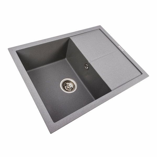 Гранітна мийка Platinum CRIPTA 6550 матова Сірий мусон 51371 фото