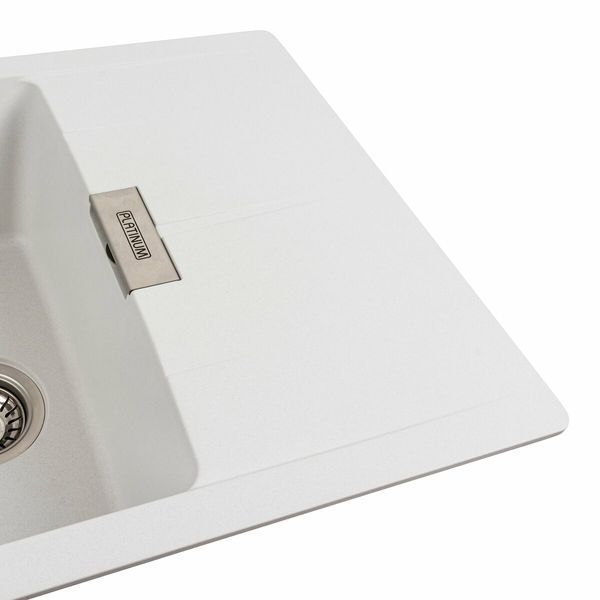 Гранитная мойка для кухни Platinum 6250 ZIRKONE матовая Белая 41585 фото