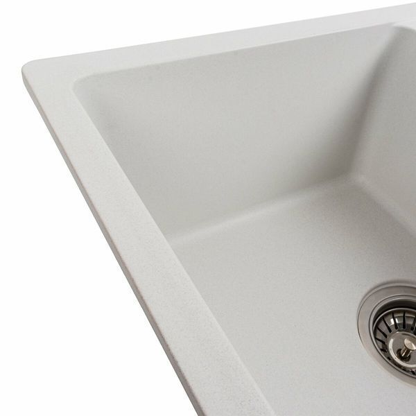 Гранитная мойка для кухни Platinum 6250 ZIRKONE матовая Белая 41585 фото