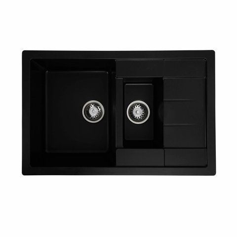Гранитная мойка для кухни Platinum 7850W TOSKANA матовая Черная 3664 фото