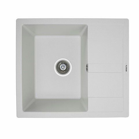Гранітна мийка для кухні Platinum 5851 ARIA матова Білосніжна 3992 фото