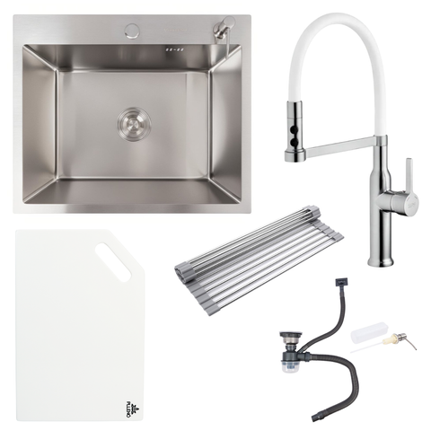 Комплект кухонной мойки Valeso 60х50HM WHI16 Kitchen Line SL73271 фото