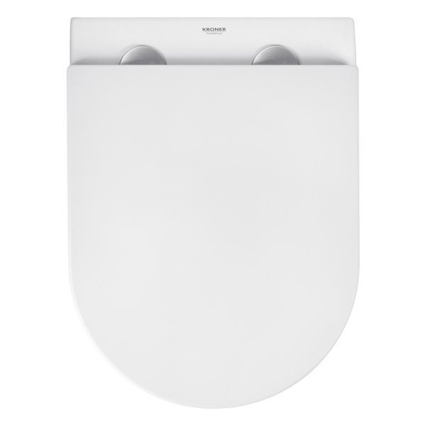 Комплект 4 в 1: Инсталляция Grohe Solido 2 в 1 38971000 + Панель смыва для унитаза Grohe Even 389662430 + Унитаз подвесной безобедочный Kroner Harz WHI483632 TORNADO с сидением Slim Duroplast /Soft (38971966243KH48T) CV036760 фото