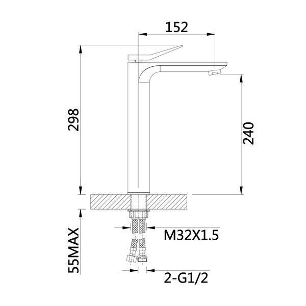 Змішувач для раковини Qtap Presto високий QTPRE269CRW45577 Chrome/White SD00051701 фото