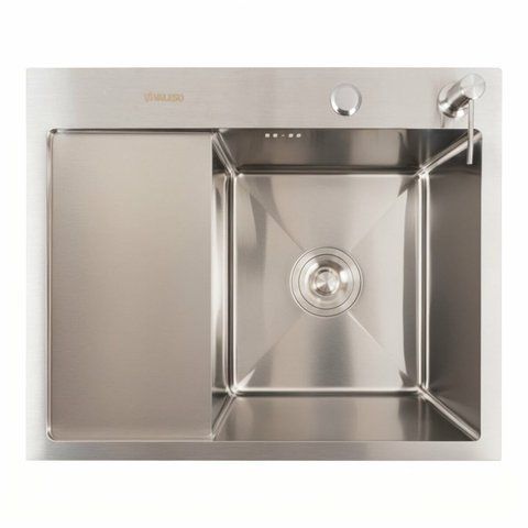 Кухонна мийка CM 58*48 R нержавійка Platinum Handmade (круглий сифон 3,0/0,8) 45893 фото