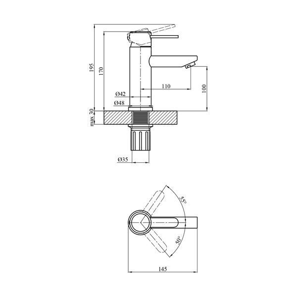 Смеситель для раковины Agua Elposo - INOX010CR CV035460 фото