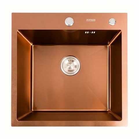 Кухонная мойка Platinum Handmade PVD медь 500x500x220 (3,0/1,5 мм + дозатор в комплекте) 23569 фото