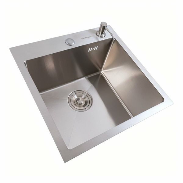 Кухонная мойка 45*45 Platinum Handmade нержавейка(сифон круглый 3,0/0,8) 45913 фото