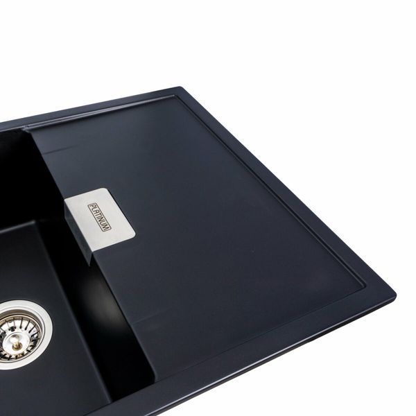 Гранитная мойка для кухни Platinum 8650 DIAMOND матовая (черная) 39829 фото