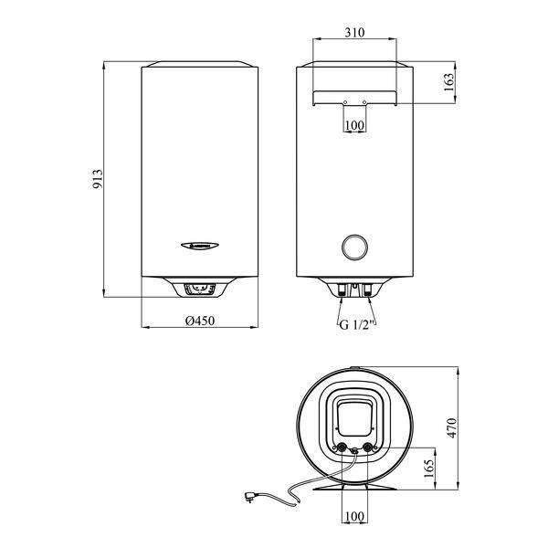 Водонагреватель Ariston PRO1 R 100 V 1,8K PL DRY HEATER с сухим ТЭНом 3201856 CV034098 фото