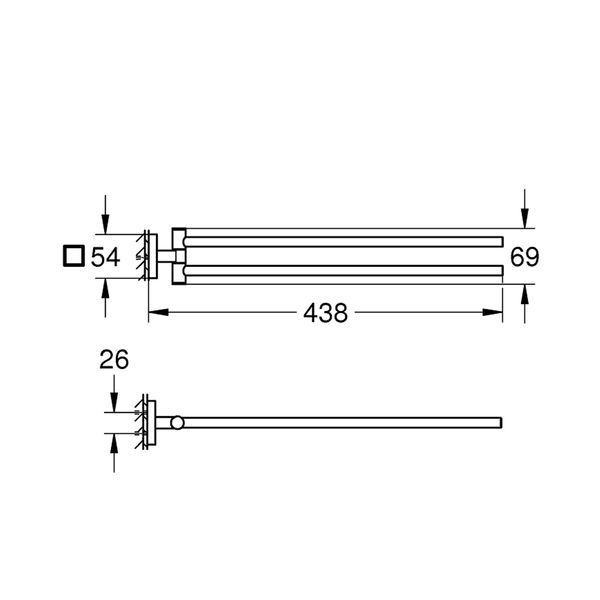 Тримач для рушників Grohe QuickFix Start Cube 409762430 CV034598 фото