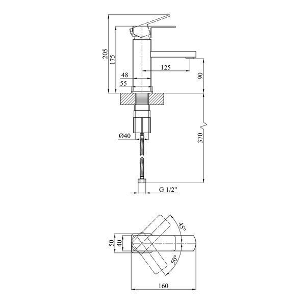 Смеситель для раковины Kroner KRM Ems - C010 CV017355 фото
