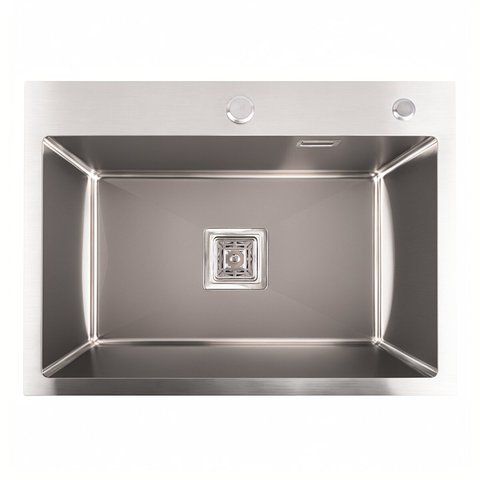 Кухонна мийка Platinum Handmade HSB 580х430х220 (квадратний сифон,3.0/1.0) 36727 фото