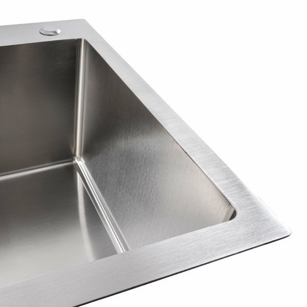 Кухонна мийка нержавійка 65*45 Platinum Handmade (сифон круглий, 3,0/0,8) 44887 фото