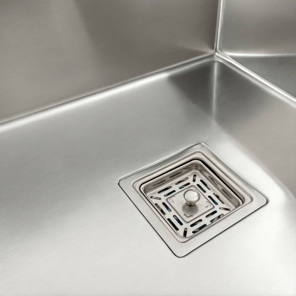 Кухонна мийка Platinum Handmade нержавійка 78*50 L (один отвір, квадратний сифон, 3,0/1,0 мм) 37682 фото