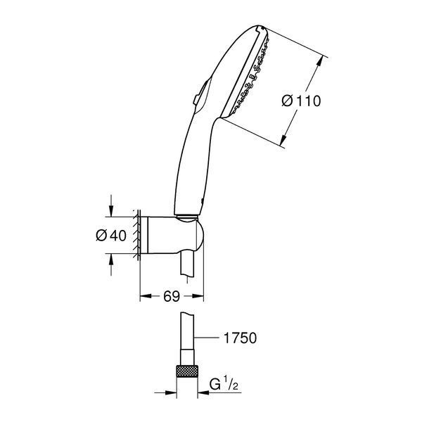 Душовий набір Grohe QuickFix Vitalio Start 110 27950001 CV034570 фото