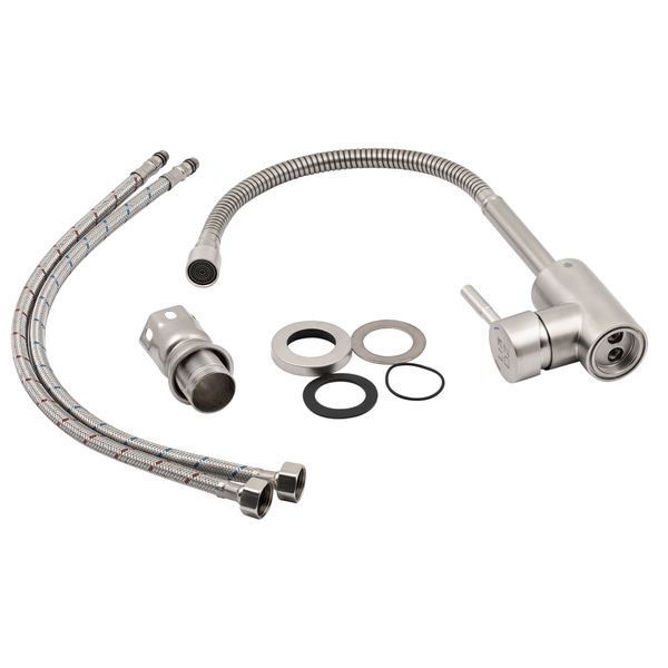 Змішувач для кухні Lidz Aria 015F4 з гнучким виливом (k35) LDARI015F4NKS34943 Nickel SD00041047 фото