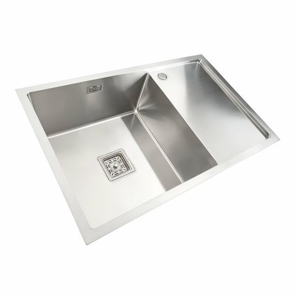 Кухонна мийка Platinum Handmade нержавійка 78*50 L (один отвір, квадратний сифон, 3,0/1,0 мм) 37682 фото